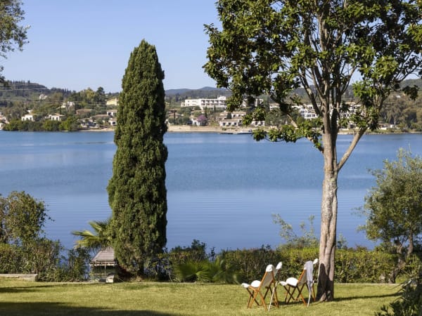 Ophira's mature, beautifully tended gardens seem to merge with the sea.